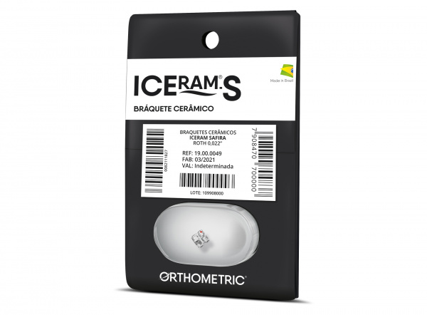Брекет ортодонтический керамический Orthometric АЙСРАМ-C/ICERAM-S 10.91.2113 с прописью МБТ/MBT 0,022, зуб 13 - 1 шт. /уп.
