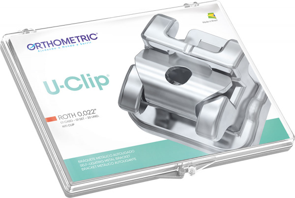 Брекеты ортодонтические металлические Orthometric в наборах. Набор 10.45.2300 Брекеты СЛБ Ю-КЛИП/SLB U-CLIP с прописью Рот/Roth  0.022"