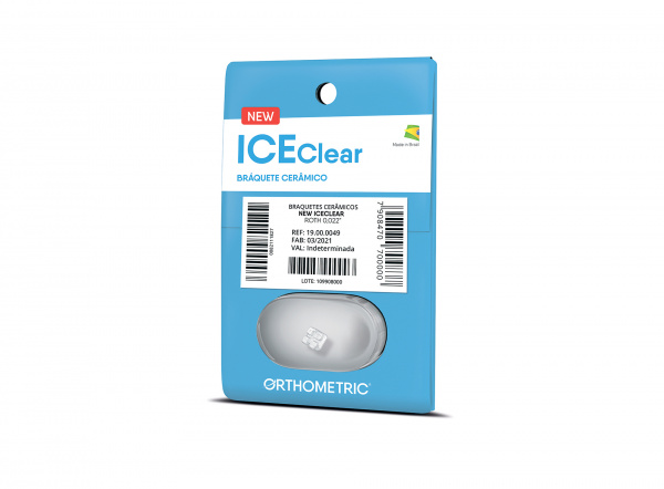 Брекет ортодонтический керамический Orthometric АЙС КЛИР/ICE CLEAR 10.87.2112 с прописью Рот/Roth 0,022, зуб 12 - 1 шт./уп.